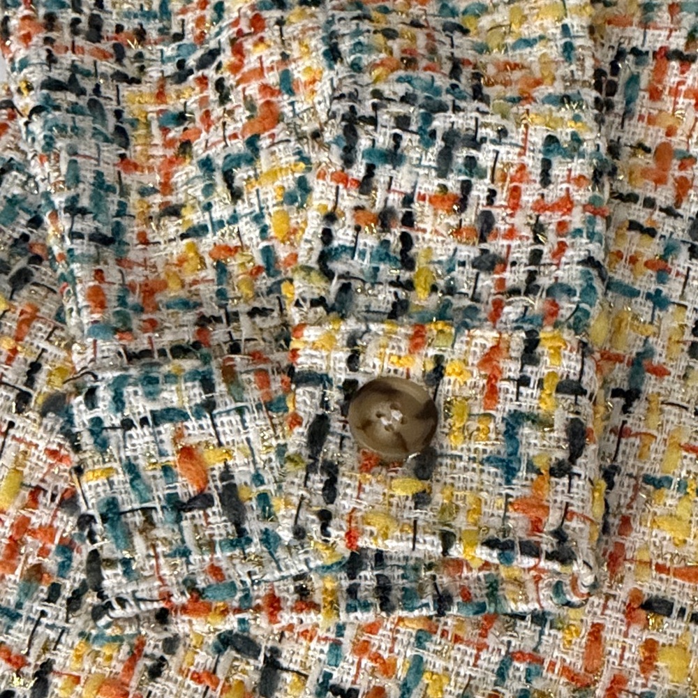 ANTHEWAY Women's Multicolor Tweed Button-Down Jacket - Picture 7 of 14